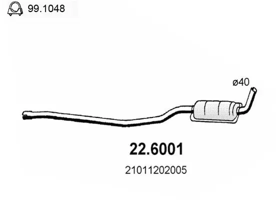 Handler.Part Middle silencer ASSO 226001 1