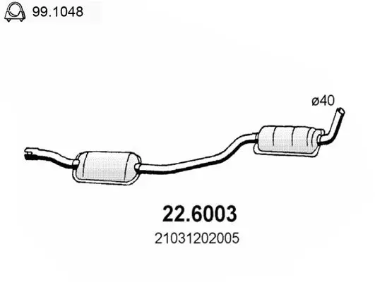 Handler.Part Middle silencer ASSO 226003 1