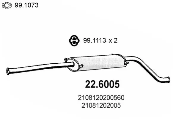 Handler.Part Middle silencer ASSO 226005 1