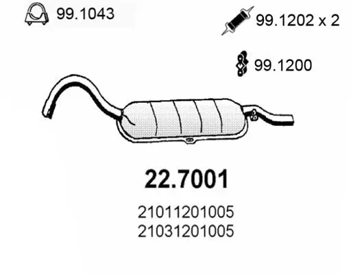 Handler.Part End silencer ASSO 227001 1