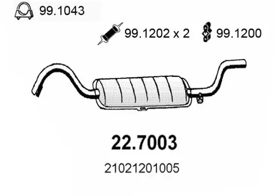 Handler.Part End silencer ASSO 227003 1