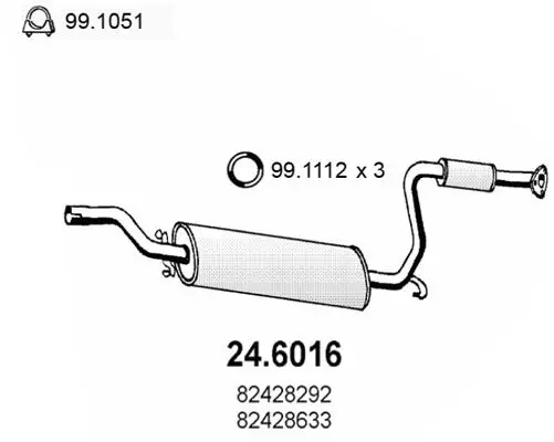 Handler.Part Middle silencer ASSO 246016 1