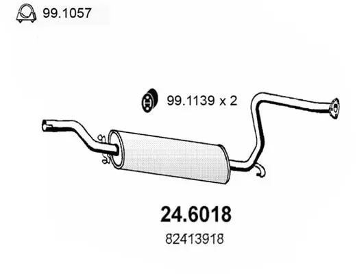 Handler.Part Middle silencer ASSO 246018 1