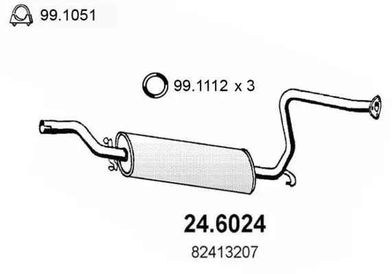 Handler.Part Middle silencer ASSO 246024 1