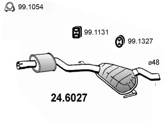 Handler.Part Middle silencer ASSO 246027 1