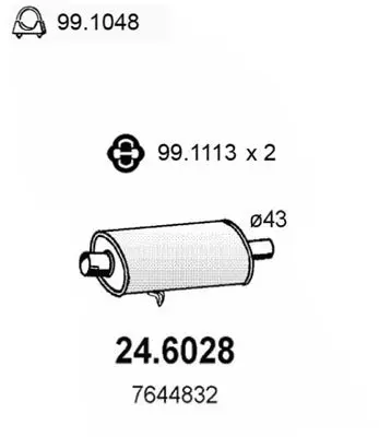 Handler.Part Middle silencer ASSO 246028 1