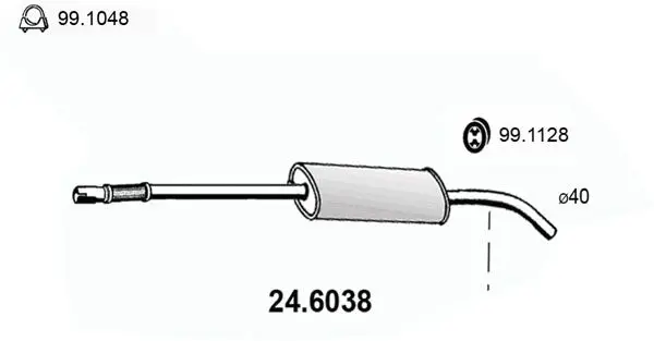 Handler.Part Middle silencer ASSO 246038 1