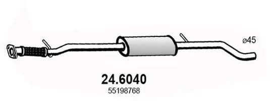 Handler.Part Middle silencer ASSO 246040 1