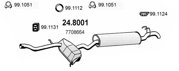 Handler.Part Middle-/end silencer ASSO 248001 1