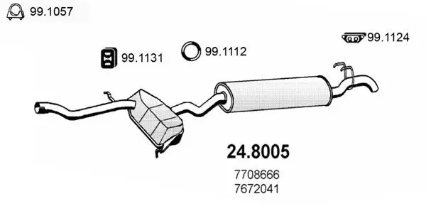 Handler.Part Middle-/end silencer ASSO 248005 1