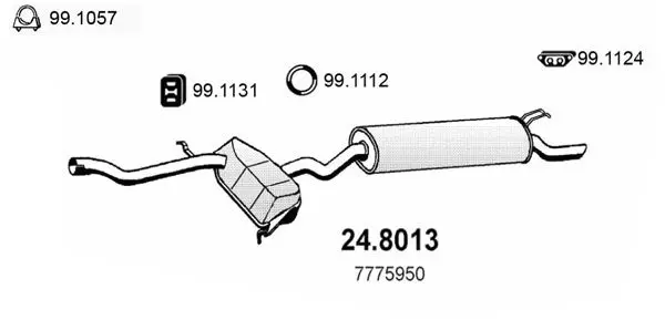 Handler.Part Middle-/end silencer ASSO 248013 1