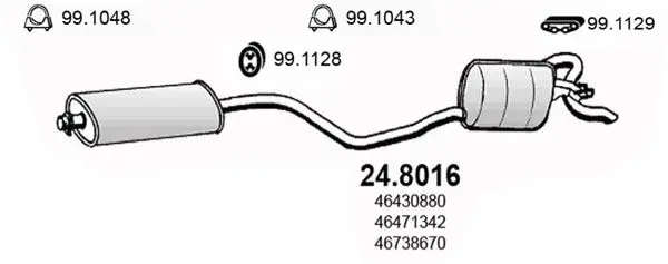 Handler.Part Middle-/end silencer ASSO 248016 1