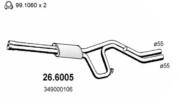 Handler.Part Middle silencer ASSO 266005 1