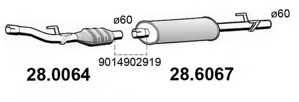 Handler.Part Catalytic converter ASSO 280064 1