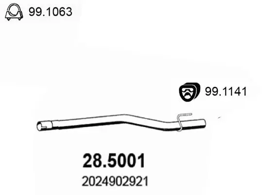 Handler.Part Exhaust pipe ASSO 285001 1