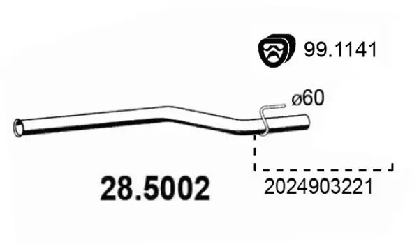 Handler.Part Exhaust pipe ASSO 285002 1