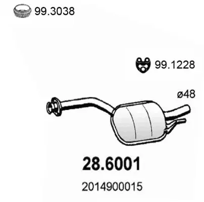 Handler.Part Middle silencer ASSO 286001 1