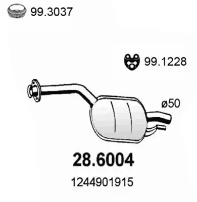 Handler.Part Middle silencer ASSO 286004 1