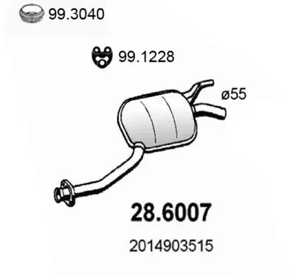 Handler.Part Middle silencer ASSO 286007 1