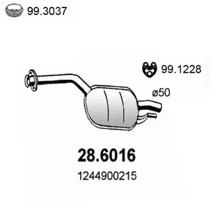 Handler.Part Middle silencer ASSO 286016 1