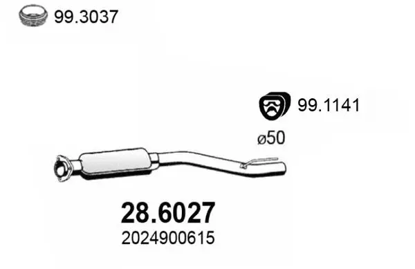 Handler.Part Middle silencer ASSO 286027 1