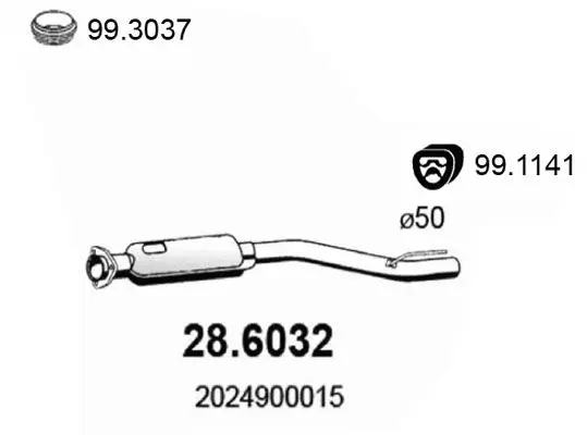 Handler.Part Middle silencer ASSO 286032 1