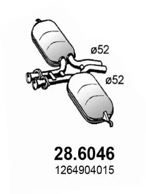 Handler.Part Middle silencer ASSO 286046 1