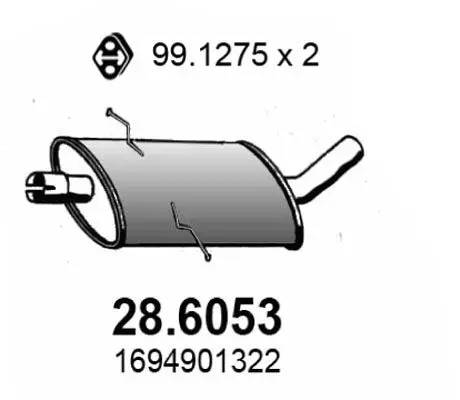 Handler.Part Middle silencer ASSO 286053 1