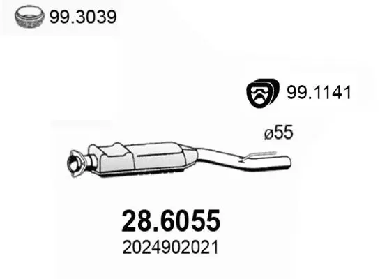 Handler.Part Middle silencer ASSO 286055 1