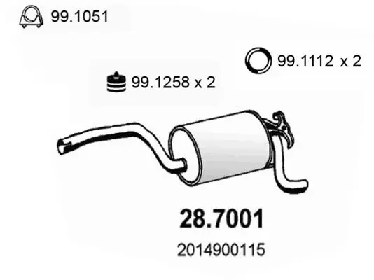 Handler.Part End silencer ASSO 287001 1