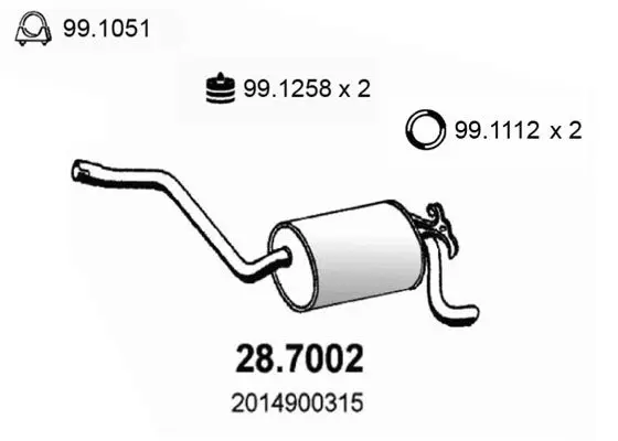 Handler.Part End silencer ASSO 287002 1