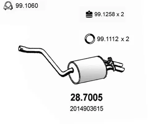 Handler.Part End silencer ASSO 287005 1