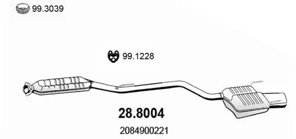 Handler.Part Middle-/end silencer ASSO 288004 1