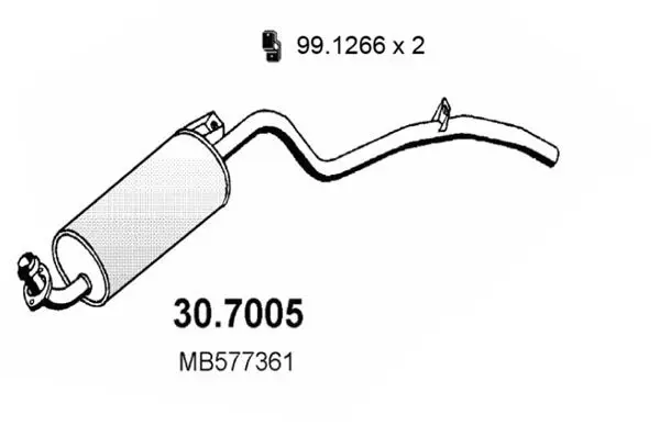 Handler.Part End silencer ASSO 307005 1