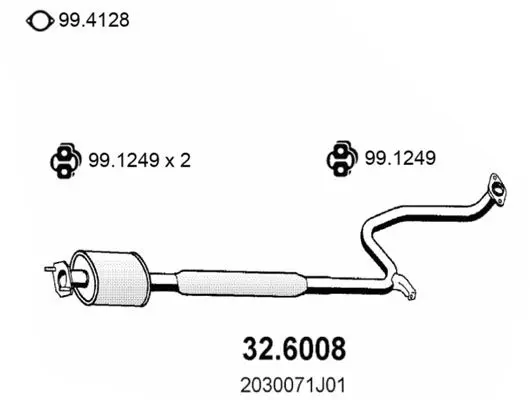 Handler.Part Middle silencer ASSO 326008 1