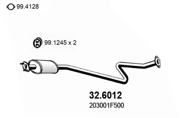 Handler.Part Middle silencer ASSO 326012 1