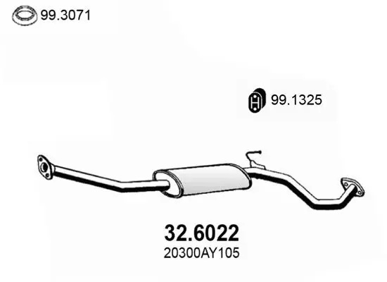 Handler.Part Middle silencer ASSO 326022 1