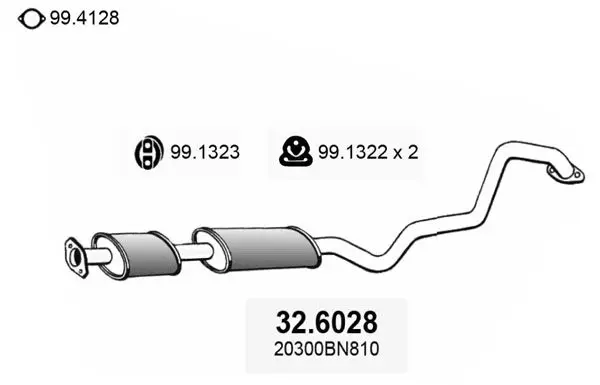 Handler.Part Middle silencer ASSO 326028 1