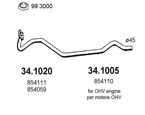 Handler.Part Exhaust pipe ASSO 341005 1