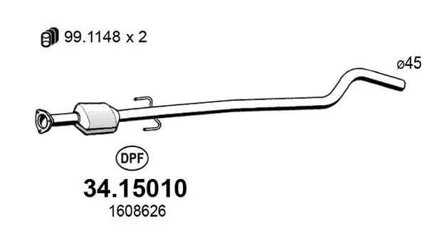 Handler.Part Soot/particulate filter, exhaust system ASSO 3415010 1