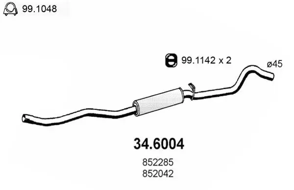 Handler.Part Middle silencer ASSO 346004 1