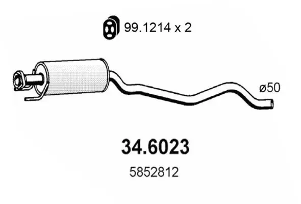 Handler.Part Middle silencer ASSO 346023 1