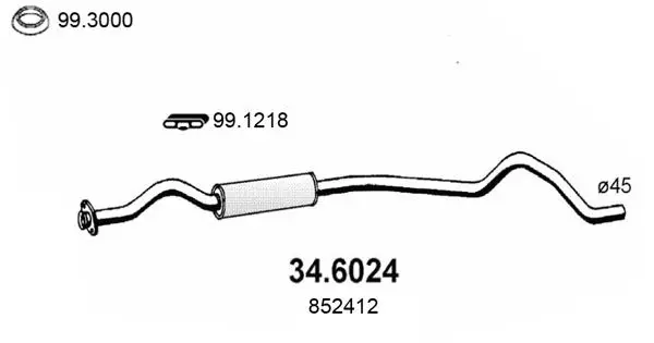 Handler.Part Middle silencer ASSO 346024 1