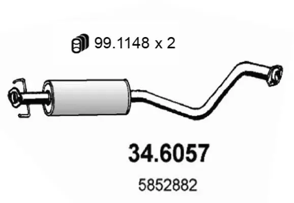 Handler.Part Middle silencer ASSO 346057 1