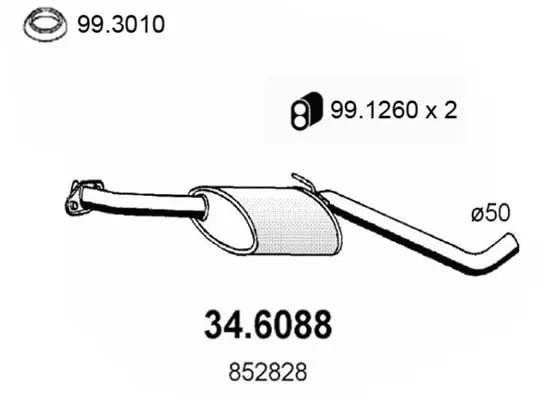 Handler.Part Middle silencer ASSO 346088 1