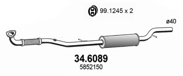 Handler.Part Middle silencer ASSO 346089 1