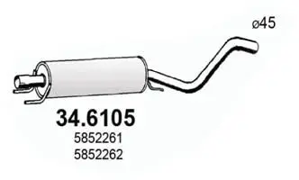 Handler.Part Middle silencer ASSO 346105 1