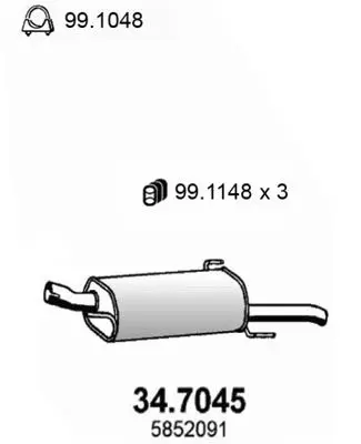 Handler.Part End silencer ASSO 347045 1