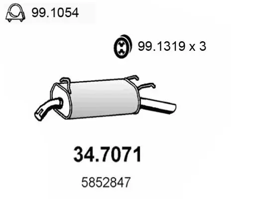 Handler.Part End silencer ASSO 347071 1