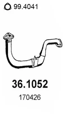 Handler.Part Exhaust pipe ASSO 361052 1